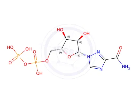 Chemical structure of Ribavirin 5-diphosphate lithium salt