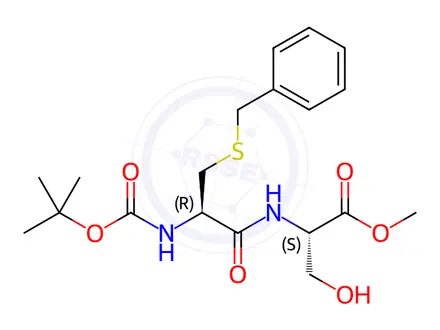 Chemical structure of BOC-CYS(BZL)-SER-OME
