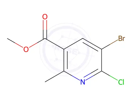 Chemical structure of Methyl 5-bromo-6-chloro-2-methylnicotinate
