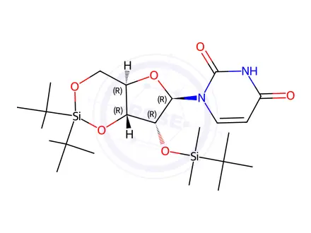 Chemical structure of 3',5'-O-DTBS-2'-O-TBDMS-rU