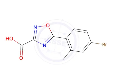 Chemical structure of 5-(4-Bromo-2-methylphenyl)-1,2,4-oxadiazole-3-carboxylic acid