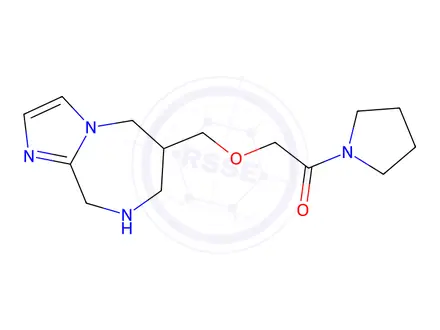 Chemical structure of Ethanone, 1-(1-pyrrolidinyl)-2-[(6,7,8,9-tetrahydro-5H-imidazo[1,2-a][1,4]diazepin-6-yl)methoxy]-
