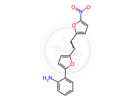 Chemical structure of 2-(5-(2-(5-Nitrofuran-2-yl)vinyl)furan-2-yl)aniline