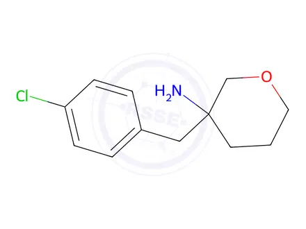 Chemical structure of 3-(4-Chlorobenzyl)tetrahydro-2h-pyran-3-amine