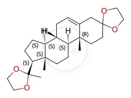 Chemical structure of Pregn-5-ene-3,20-dione Bis(cyclic ethylene acetal)