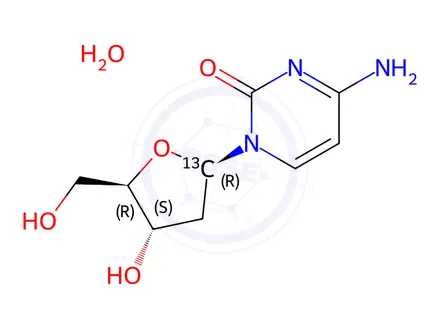 Chemical structure of [1'-13C]2'-deoxycytidine monohydrate