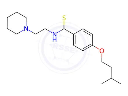 Chemical structure of p-(Isopentyloxy)-N-(2-piperidinoethyl)thiobenzamide