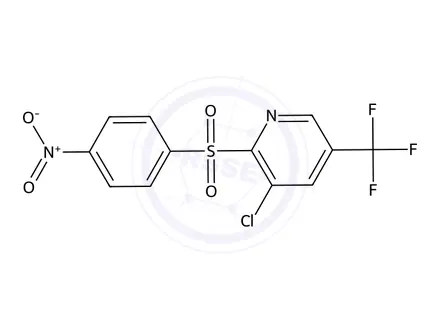 Chemical structure of 3-Chloro-2-(4-nitrobenzenesulfonyl)-5-(trifluoromethyl)pyridine
