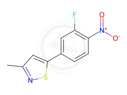 Chemical structure of 5-​(3-Fluoro-​4-​nitrophenyl)​-​3-​methyl-isothiazole