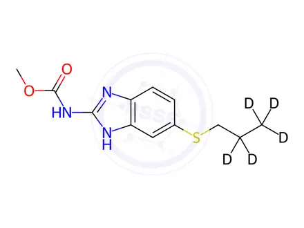 Chemical structure of Albendazole-d5 ((Propyl-2,2,3,3,3)thio-d5)