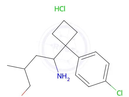 Chemical structure of N,N-didemethyl) 1-Hydroxy Sibutramine Hydrocholride