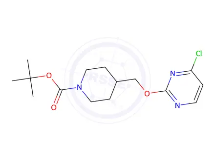 Chemical structure of tert-Butyl 4-{[(4-chloro-2-pyrimidinyl)oxy]methyl}-1-piperidinecarboxylate