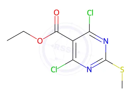 Chemical structure of Ethyl 4,6-dichloro-2-(methylthio)pyrimidine-5-carboxylate
