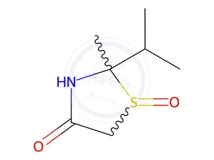 Chemical structure of 4-Thiazolidinone,2-methyl-2-(1-methylethyl)-,1-oxide(9CI)