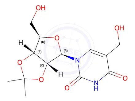 Chemical structure of 5-(Hydroxymethyl)-1-((3aR,4R,6R,6aR)-6-(hydroxymethyl)-2,2-dimethyltetrahydrofuro[3,4-d][1,3]dioxol-4-yl)pyrimidine-2,4(1H,3H)-dione