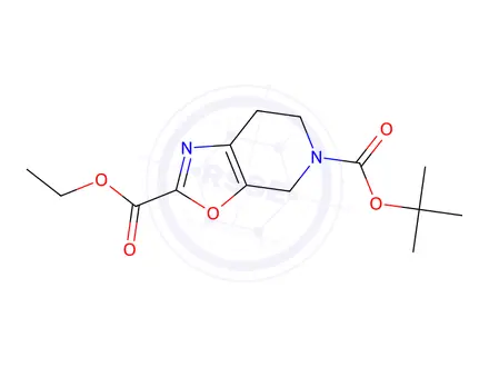 Chemical structure of 5-Tert-Butyl 2-Ethyl 6,7-Dihydrooxazolo[5,4-C]Pyridine-2,5(4H)-Dicarboxylate