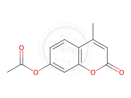 Chemical structure of 4-Methylumbelliferyl Acetate