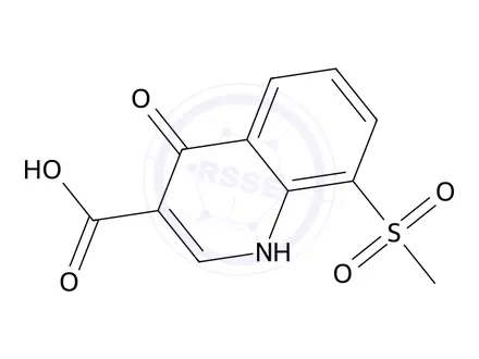 Chemical structure of 8-(Methylsulfonyl)-4-oxo-1,4-dihydroquinoline-3-carboxylic acid