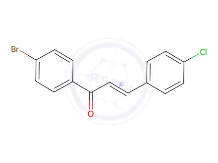 Chemical structure of (2E)-1-(4-Bromophenyl)-3-(4-chlorophenyl)prop-2-en-1-one