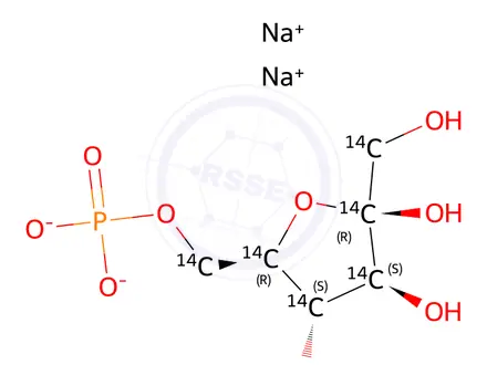 Chemical structure of D-FRUCTOSE 6-PHOSPHATE-UL-14C DISODIUM SALT