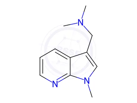 Chemical structure of N,N-dimethyl-1-(1-methyl-1H-pyrrolo[2,3-b]pyridin-3-yl)methanamine