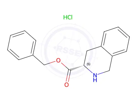 Chemical structure of (S)-1,2,3,4-Tetrahydroisoquinoline-3-carboxylic Acid Benzyl Ester hydrochloride