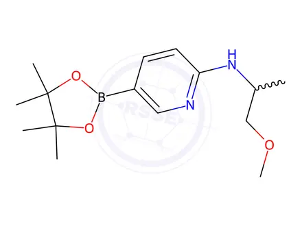 Chemical structure of N-(1-Methoxypropan-2-yl)-5-(tetramethyl-1,3,2-dioxaborolan-2-yl)pyridin-2-amine