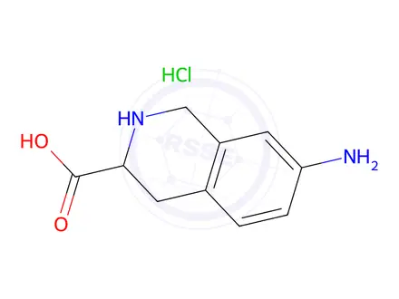 Chemical structure of 7-Amino-1,2,3,4-tetrahydro-3-isoquinolinecarboxylic acid hydrochloride