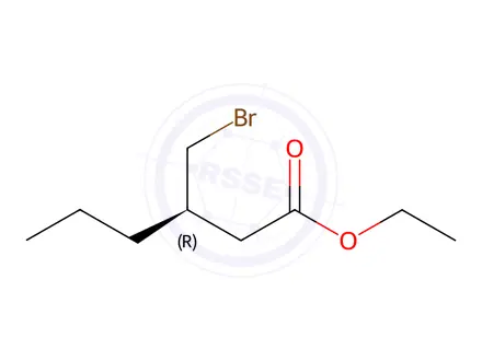 Chemical structure of (R)-Ethyl-3-(bromomethyl)hexanoate