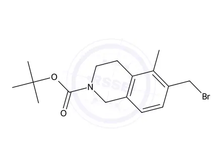 Chemical structure of tert-Butyl 6-(bromomethyl)-5-methyl-3,4-dihydroisoquinoline-2(1H)-carboxylate