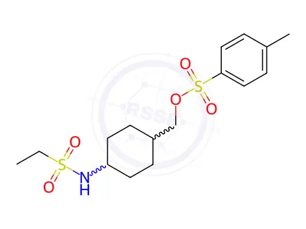 Chemical structure of N-[trans-4-[[[(4-Methylphenyl)sulfonyl]oxy]methyl]cyclohexyl]ethanesulfonamide