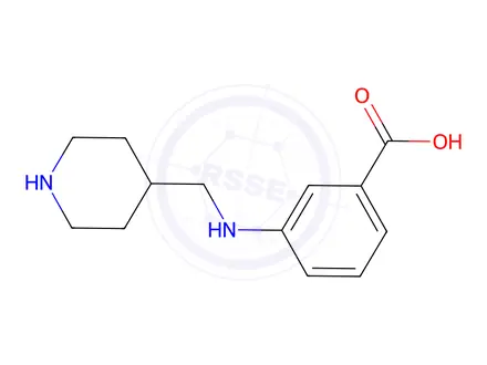 Chemical structure of 3-((Piperidin-4-ylmethyl)amino)benzoic acid
