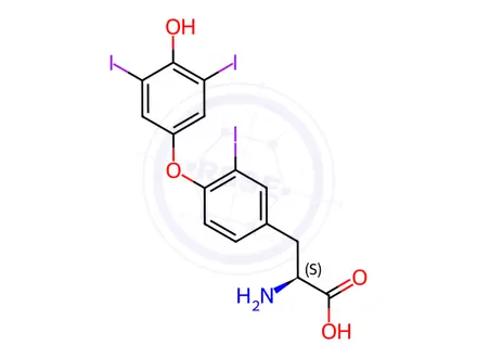 Chemical structure of 3,3’,5’-Triiodo-L-thyronine