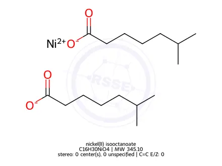 Chemical structure of nickel(II) isooctanoate
