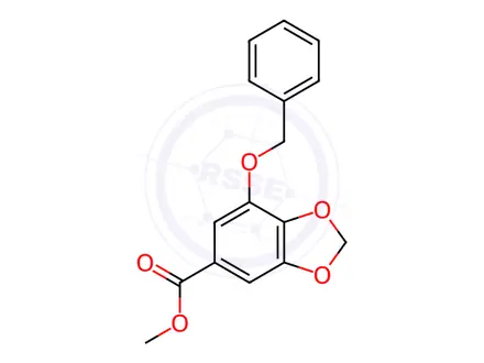 Chemical structure of Methyl 7-(benzyloxy)benzo[d][1,3]dioxole-5-carboxylate