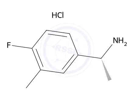 Chemical structure of (R)-1-(4-fluoro-3-methylphenyl)ethan-1-amine hydrochloride
