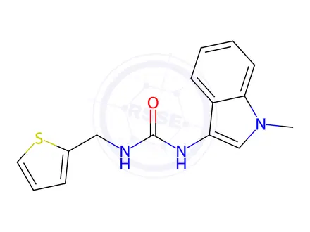 Chemical structure of 1-(1-Methyl-1H-indol-3-yl)-3-(thiophen-2-ylmethyl)urea