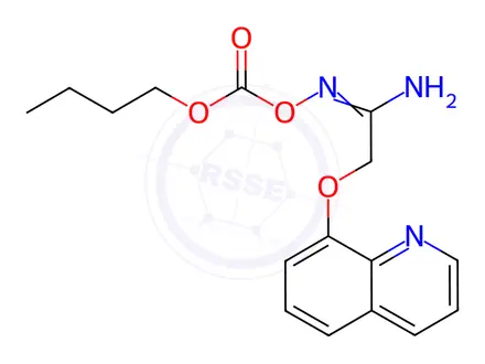 Chemical structure of N-((Butoxycarbonyl)oxy)-2-(quinolin-8-yloxy)acetimidamide