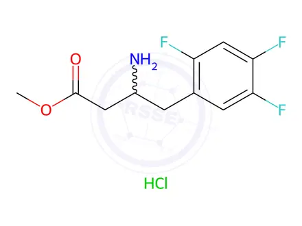 Chemical structure of Methyl 3-amino-4-(2,4,5-trifluorophenyl)butanoate hydrochloride