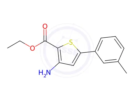Chemical structure of Ethyl 3-amino-5-(3-methylphenyl)-thiophene-2-carboxylate