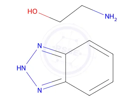 Chemical structure of 2-aminoethanol, compound with 1H-benzotriazole