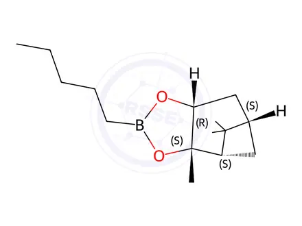 Chemical structure of (3aS,4S,6S,7aR)-Hexahydro-3a,5,5-trimethyl-2-pentyl-4,6-methano-1,3,2-benzodioxaborole