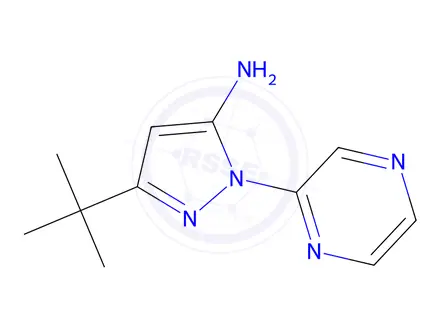 Chemical structure of 3-(tert-Butyl)-1-(pyrazin-2-yl)-1H-pyrazol-5-amine