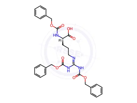 Chemical structure of N-α,N-ω-,N-ω′-Tri-Z-D-arginine