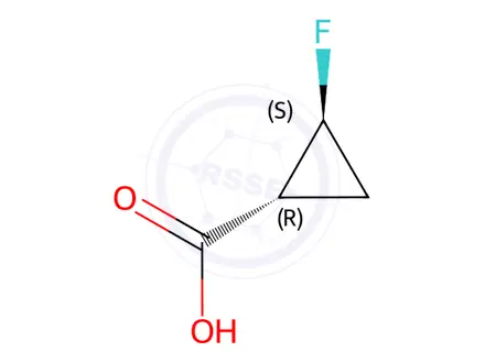 Chemical structure of (1S,2R)-2-fluorocyclopropanecarboxylic acid