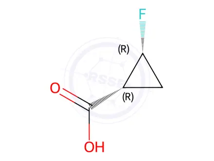 Chemical structure of (1R,2R)-2-fluorocyclopropanecarboxylic acid