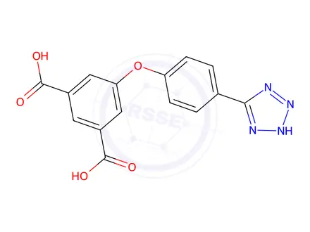 Chemical structure of 5-(4-(2H-Tetrazol-5-yl)phenoxy)isophthalic acid