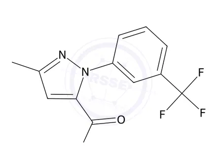 Chemical structure of 3-Methyl-1-(3-(trifluoromethyl)phenyl)-1h-pyrazole-5-carboxylicacid
