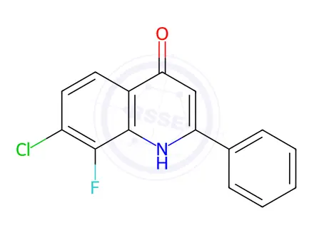Chemical structure of 7-chloro-8-fluoro-2-phenylquinolin-4-ol