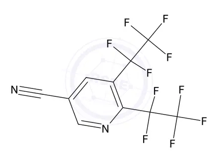 Chemical structure of 5,6-Bis(1,1,2,2,2-pentafluoroethyl)pyridine-3-carbonitrile